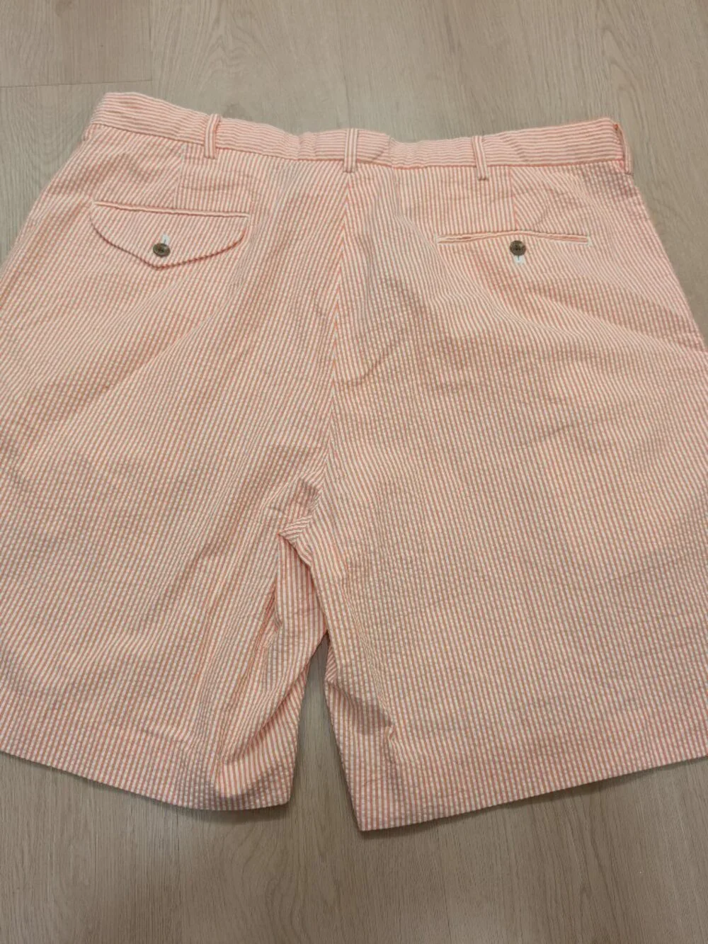 Ralph Lauren Polo Golf Pink White Striped Seersucker Chino Shorts Mens 38 NWT